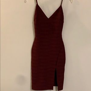 Burgundy dress small tight fit stretchy